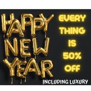 EVERYTHING is 50% off!!! I mean EVERYTHING!!